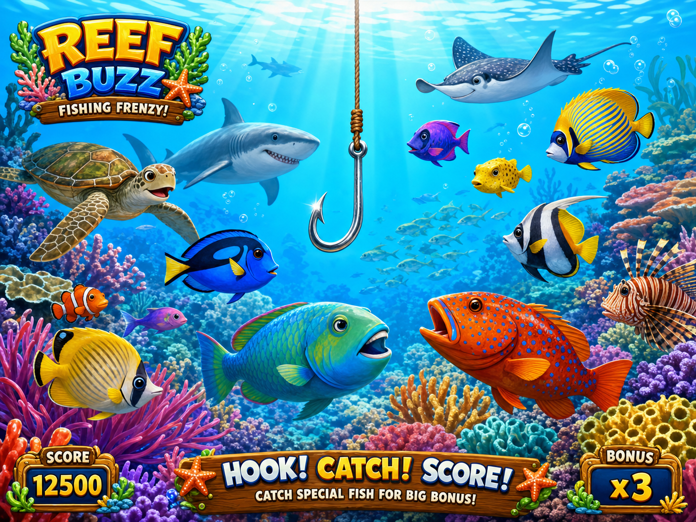Reef Buzz Fishing Frenzy — arcade game screenshot